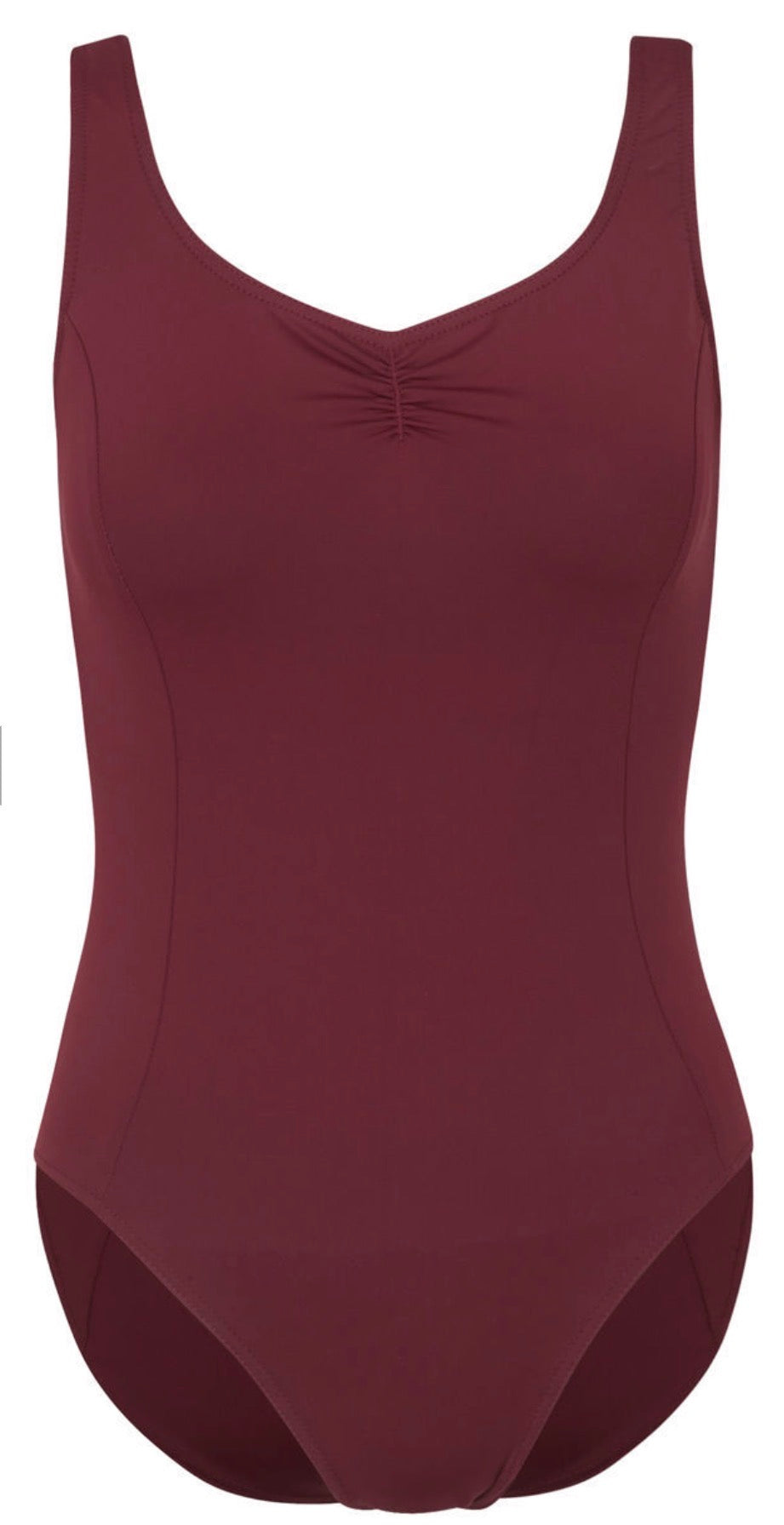 RAD Burgundy Sleeveless Ruche Wide Strap Leotard (ESD)