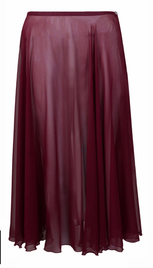 RAD Burgundy Chiffon Ballet Skirt (ESD)