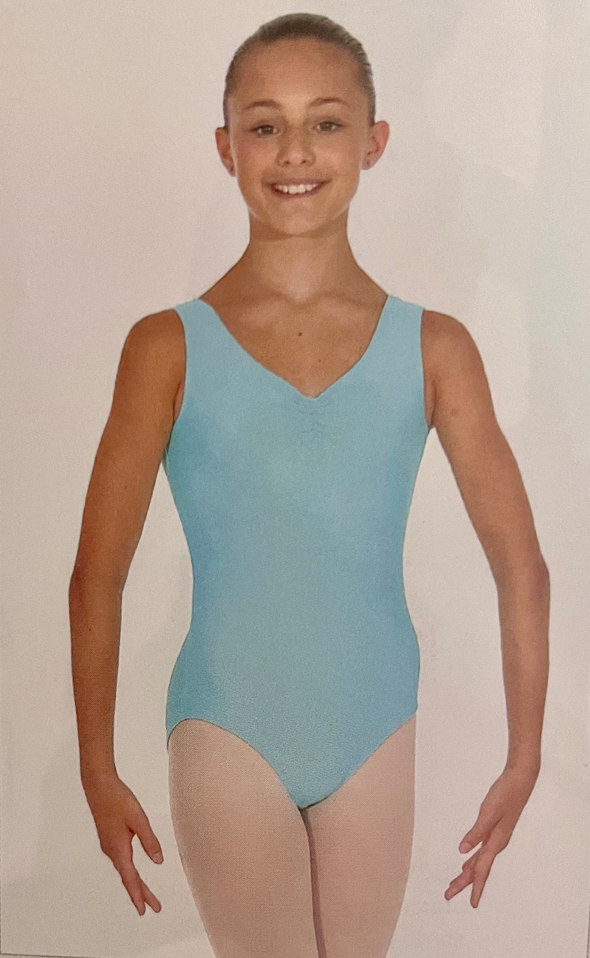 ISTD Aqua Sleeveless Ruche Leotard (Emerald School of Dance)